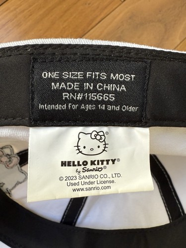 Hello Kitty Sanrio White Baseball Cap Embroidered Adjustable Strapback - Picture 7 of 8