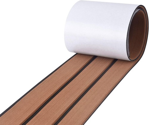 Luxury Self-Adhesive Teak EVA Foam Board for Yachts - 240x17cm Non-Slip Comfort - Picture 3 of 12