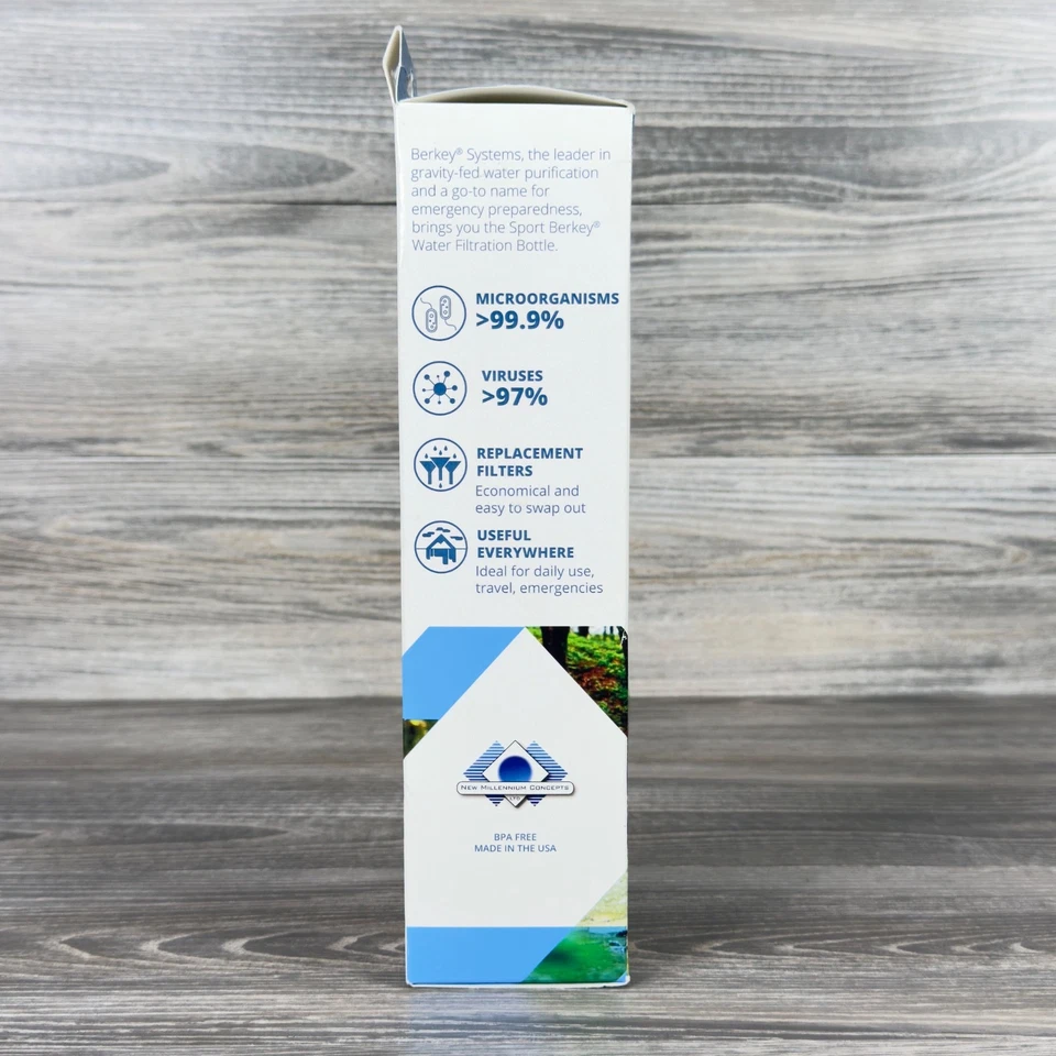 Sport Berkey Water Filtration Bottle w/Filter 22oz. Genuine Water On-The-Go .6 L - Image 4 of 4