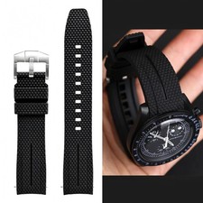 Correa de goma de silicona para Omega X Swatch Moonwatch MoonSwatch 1965 20 mm negra