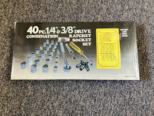 New Sealed Vtg 40pc Sae Metric Drive Socket Set 14 38 Made In Taiwan New Sealed Vtg 40pc Sae Metric Drive Socket Set 14 38 Made In Taiwan
