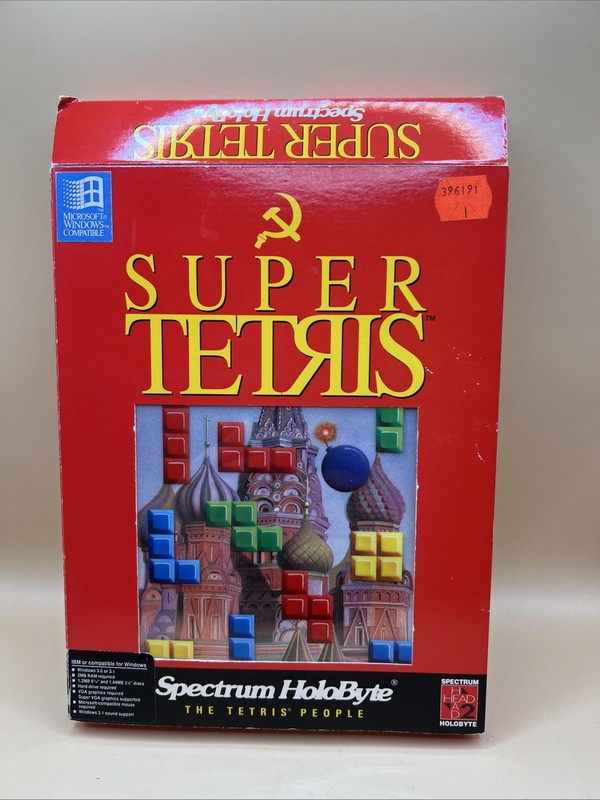 Super Tetris Spectrum Holobyte PC Game Floppy Disc Package