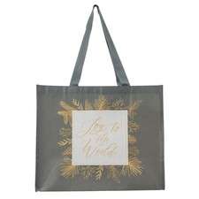 Christian Art Gifts 470702 Tote - Joy to The World - Extra Large - Gray