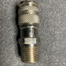 Parker 2Qty 1/2”-14 NPT European High Flow Pneumatic Hose Coupler 1/4”Body Diam 