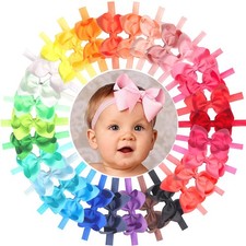 C LLOT Baby Girls Headbands Grosgrain 30 Count Pack of 1 , Multi-colored