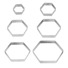 Perforated Cake Rings Set Stainless Steel Hexagon Tartlet Ring