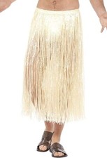 Ladies Hula Skirt One Size Natural Hawaiian Beach Party Fancy Dress Costume