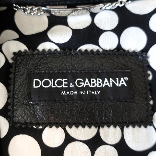 Dolce & Gabbana Leather Moto Jacket Black Size 38 Biker Jacket - Picture 7 of 8