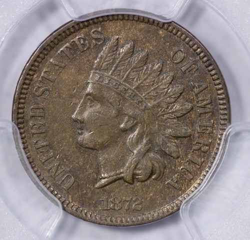 1872 Indian Head Cent 1c PCGS AU 53 - Picture 2 of 3