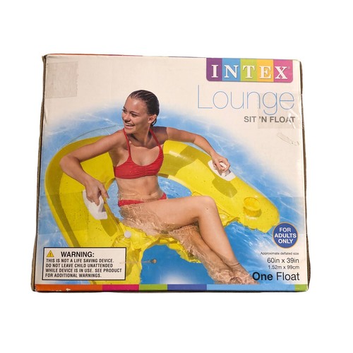 New SEALED 2012 Intex Lounge Sit’N Float Two Built In Cup Holders & Handles