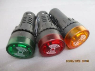 AP LED Indicator/Warning/Alarm Sounder 22mm Hole 28mm Lens Red/Green/Amber Lamps