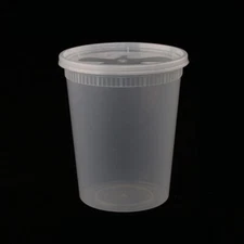 Heavy Duty 32oz Deli Containers with Lids - 48 Pack for Soup or Food