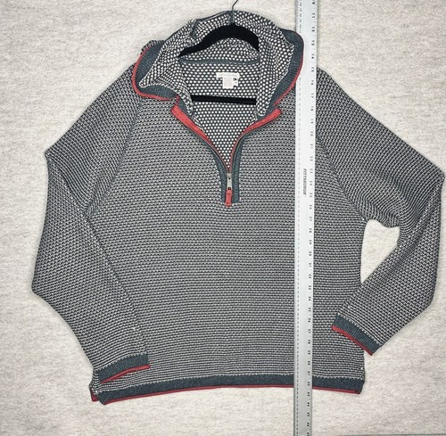 Carbon2Cobalt Mens XL Bark Oslo 1/4 Zip Hoodie Pullover Knit Sweater - Picture 3 of 6