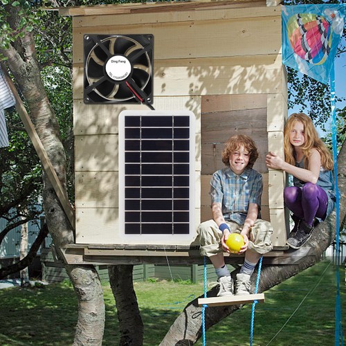 30W Solarpanel Ventilator Solar Abluftventilator für Hühnerstall & Gewächshaus - Bild 5 von 12