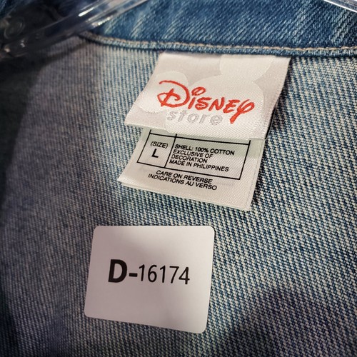 VINTAGE Disney Store Women Jacket L Denim Good Old Gang Embroidered Y2K READ - Picture 10 of 12