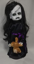 Spooky Village Creepy Doll With Teddy Bear Sound Activated