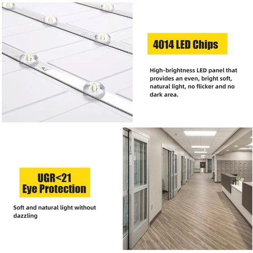 2 Pack 2x4 LED Flat Panel Light, Ceiling Lighting Fixture, 7800 Lumens, 110-277V - Picture 5 of 20