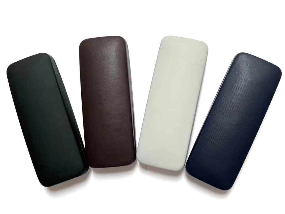 Rechteckiges Metall Hartschalenetui für Lesebrille schlichter Stil mattes Leder Etui C42