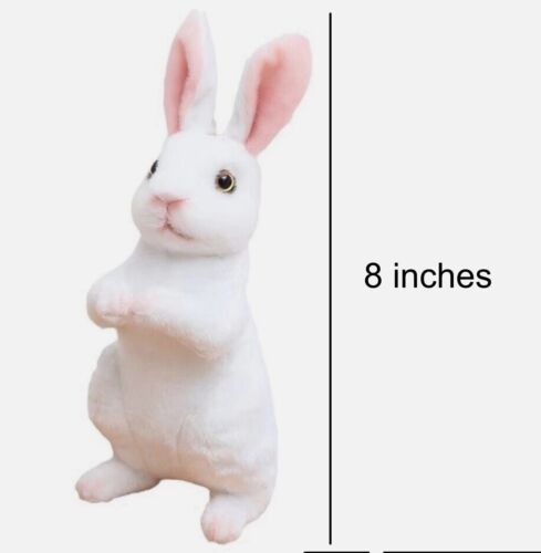 Lot of 3 Soft Plush 8” Bunnies Rabbits White Grey Brown Easter Bunny Gift Gray - Picture 3 of 6