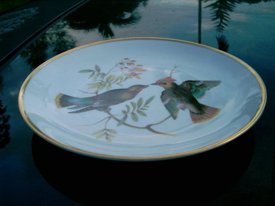 MITTERRTEICH ALEMANIA 36 ADORNOS DORADOS 7.5" PLACA 2 ABANICO COLA PÁJAROS Foto 3 de 4