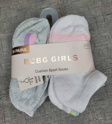 BCBG Girls No Show Socks multicolor included 10 pairs Cushion Sport Socks - Picture 3 of 6