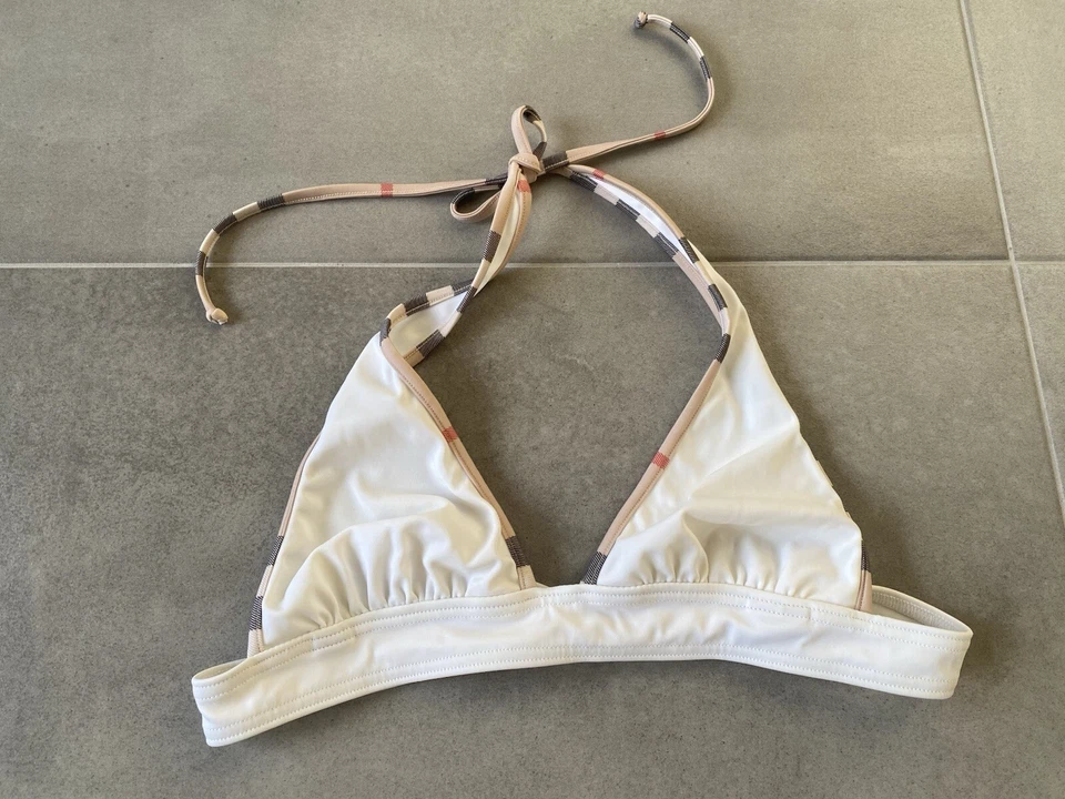 Original Burberry Bikini Oberteil Weiß Gr. S Triangel