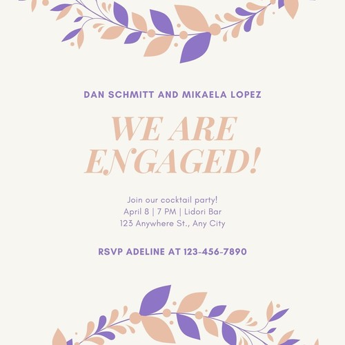 Customizable Wedding Engagement Invite Templates #7 DIGITAL DOWNLOAD - Picture 7 of 10