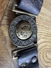 Original British The Boys&rsquo; Brigade leather belt vintage Brass Buckle