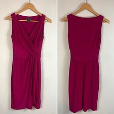 Lauren Ralph Lauren Faux Wrap Magenta Pink Sleeveless Ruched Dress 4