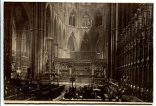 WESTMINSTER ABBEY INTERIOR. MOUNTED ALBUMEN.