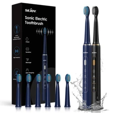 SEJOY Sonic Electric Toothbrush USB Rechargeable 3Modes 7Brush Heads Smart Timer