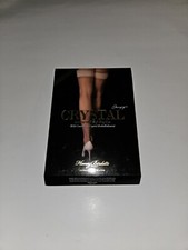 Honey Birdette Crystal Champagne Stockings Luxury Thigh High Stay Ups size M new