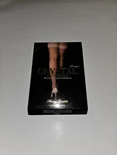 Honey Birdette Crystal Champagne Stockings Luxury Thigh High Stay Ups size M new