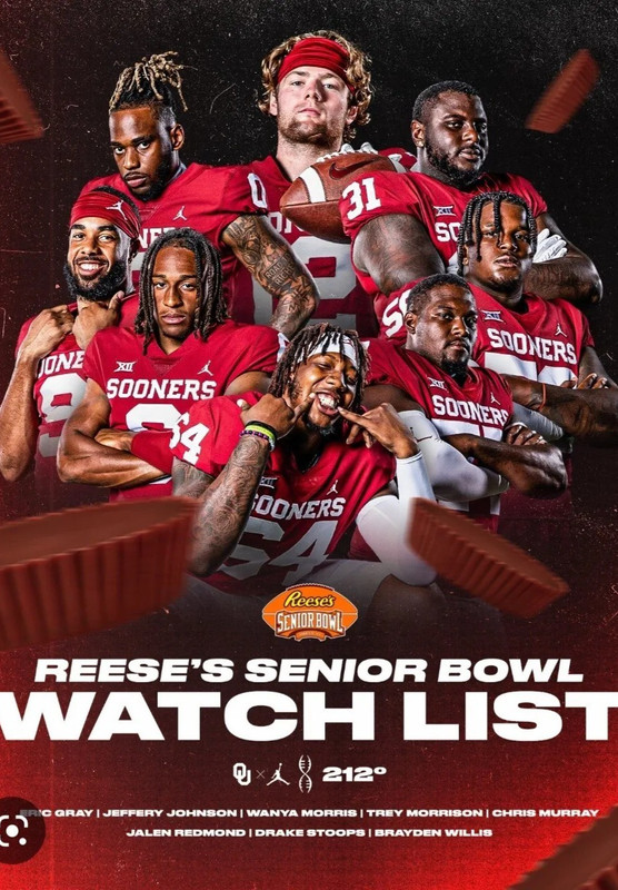 2023 SENIOR BOWL OKLAHOMA WATCH LIST MORRIS JOHNSON MURRAY STOOPS GRAY WILLIS