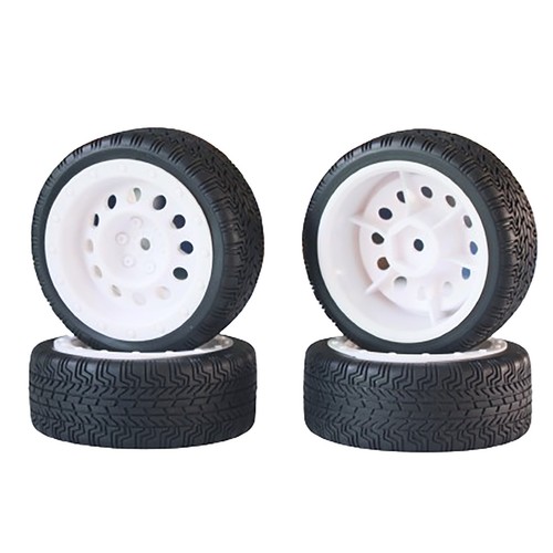 Tires OD 2.50"12mm Hex Plastic Wheel Rims for 1/10 RC On-Road Touring Car(White) - Picture 3 of 3
