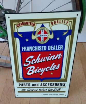 schwinn bicycle signs American Vintage Ad Schwinn Bicycle sign Like new