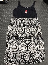 Avenue Midi Spaghettini Straps Black and White Dress - Size 18/20