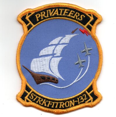 4'' NAVY VFA-132 PRIVATEERS STRIKE FIGHTER SQUADRON EMBROIDERED PATCH
