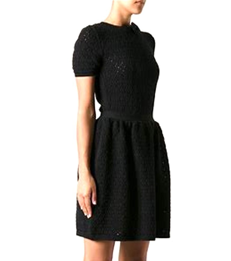 New RED VALENTINO Net a Porter KNITTED CROCHET KNIT Dress L / 10
