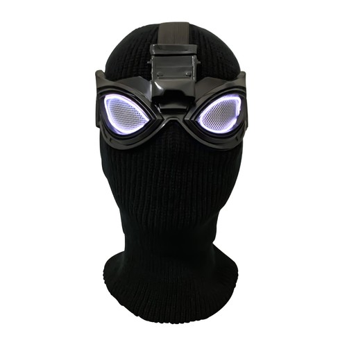 Maschera da maglia Spider-Man nera cosplay Miles Morales Peter Parker luce di scena nuova - Foto 16 di 18