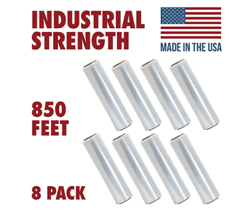 Pallet Shrink Wrap 80 Gauge Thick 18 Inch X 850 Feet Stretch Film Roll (8-Pack) - Picture 6 of 11