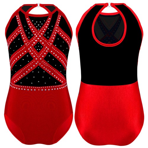 Kids Girls Jumpsuit Ballet Bodysuit Performance Leotard Sleeveless Competition - Picture 41 of 67