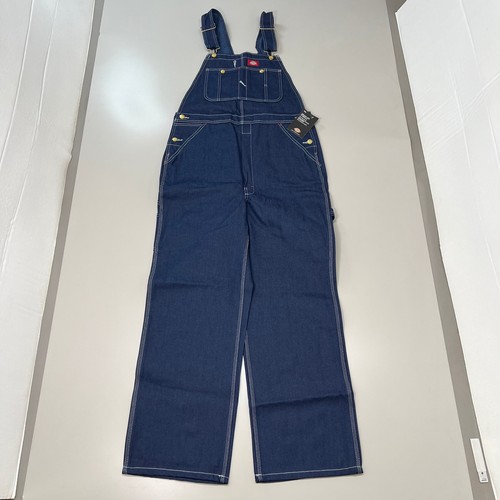 DICKIES Cotton BIB Overall Crossover High Back Mens Sz 32X32 Indigo Blue 83294NB - Picture 14 of 14