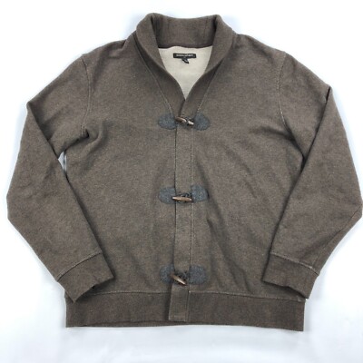 Banana Republic Shawl Sweater Cardigan Large Brown Toggle Hook Over Snaps