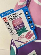 Dolfino Mermaid Multi-Color 5-Piece Swimming Snorkel Sport Goggle Set w/Backpack