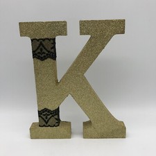 Amscan 9" Gold Glitter Letter Wall Decor - Letter K