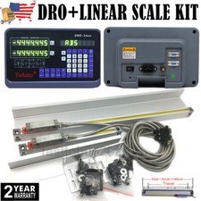 2 Axis DRO  2pc Linear Scales 5um Precision Bridgeport Milling Lathe Machine