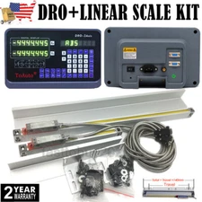 2 Axis DRO + 2pc Linear Scales 5um Precision Bridgeport Milling Lathe Machine