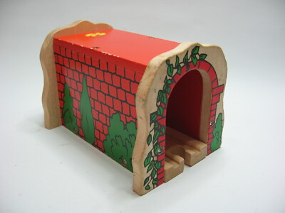 wooden train set tunnel