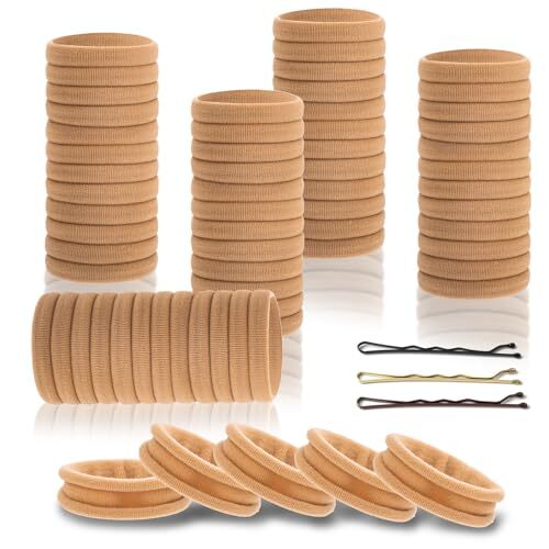 Hair Ties for Women 60Pcs Ties for Thick Heavy or Curly J-khaki-01-color 60pcs - Picture 1 of 7